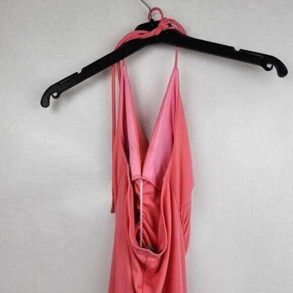 Vintage 90s Epilogue Womens Halter Dress Small Pink Asymmetrical Gilmore Girls - Picture 7 of 8